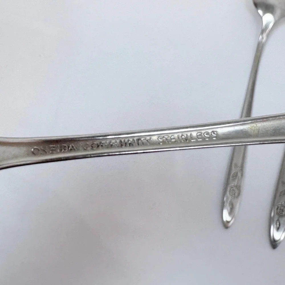 Vtg Oneida Community Stainless My Rose Iced Tea Spoons Set of 5 7.5